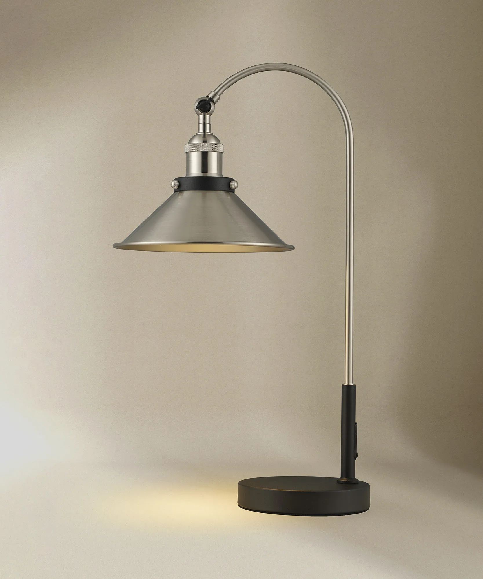 Damien-Satin Nickel Table Lamps Deco Armed Table Lamps